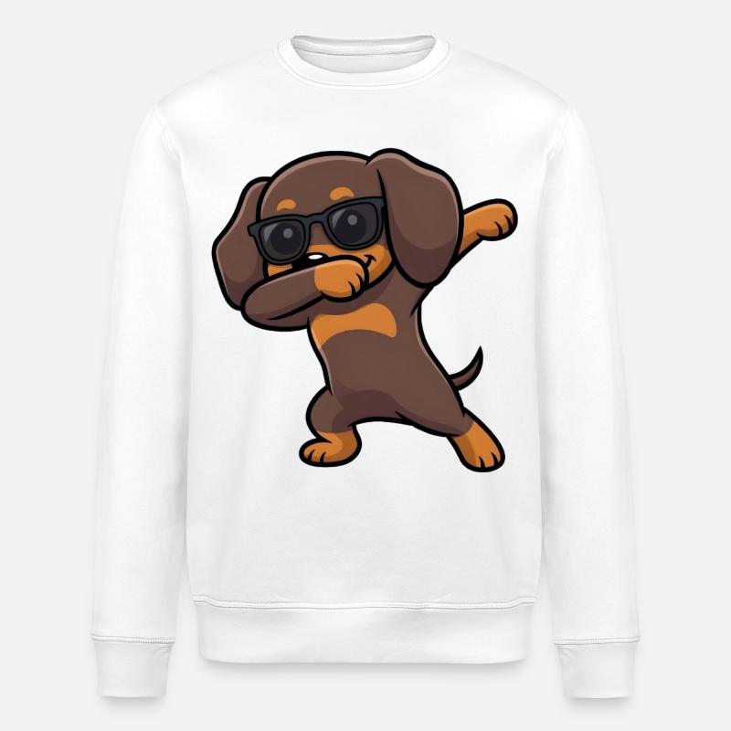 Dabbing Dackel alias Teckel - Sweat bio ROLLER Stanley/Stella Unisexe - blanc
