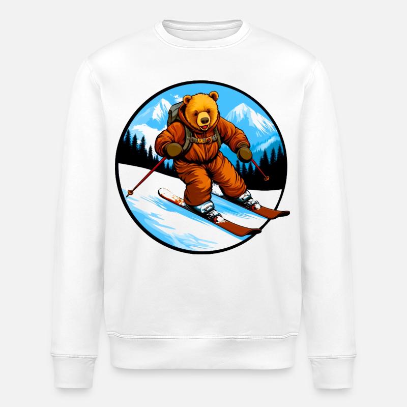 Ski Bear - Sweat bio ROLLER Stanley/Stella Unisexe - blanc