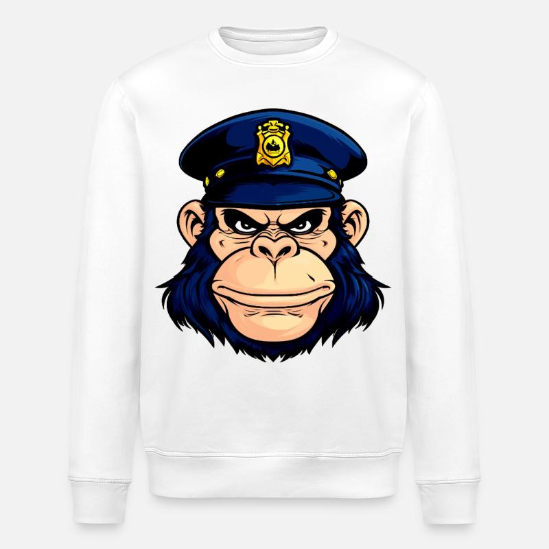 Affen Polizei - Stanley/Stella Unisex Bio-Sweatshirt ROLLER - Weiß