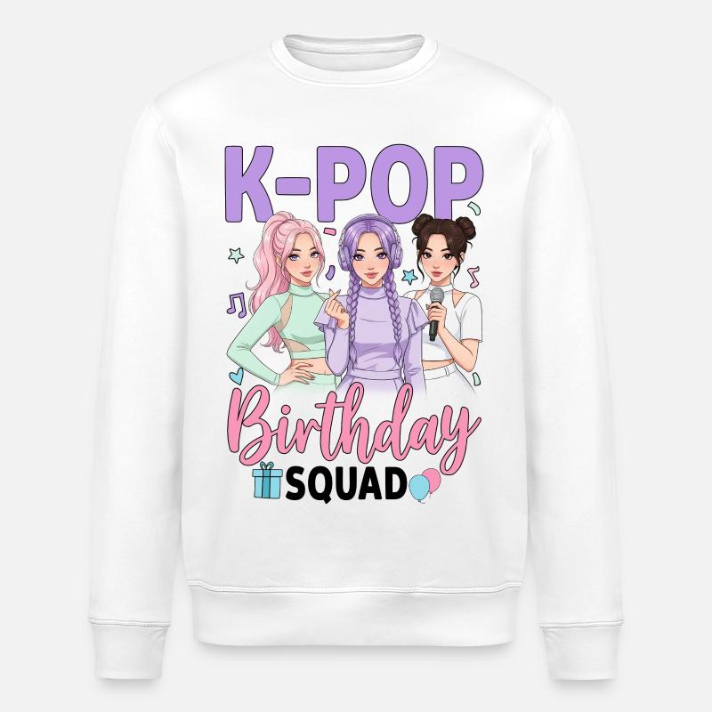 K-Pop Birthday Squad - Stanley/Stella Unisex Bio-Sweatshirt ROLLER - Weiß