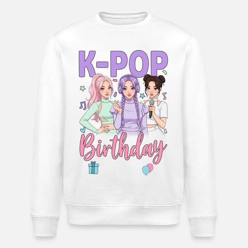 K Pop Birthday Team - Stanley/Stella Unisex Bio-Sweatshirt ROLLER - Weiß