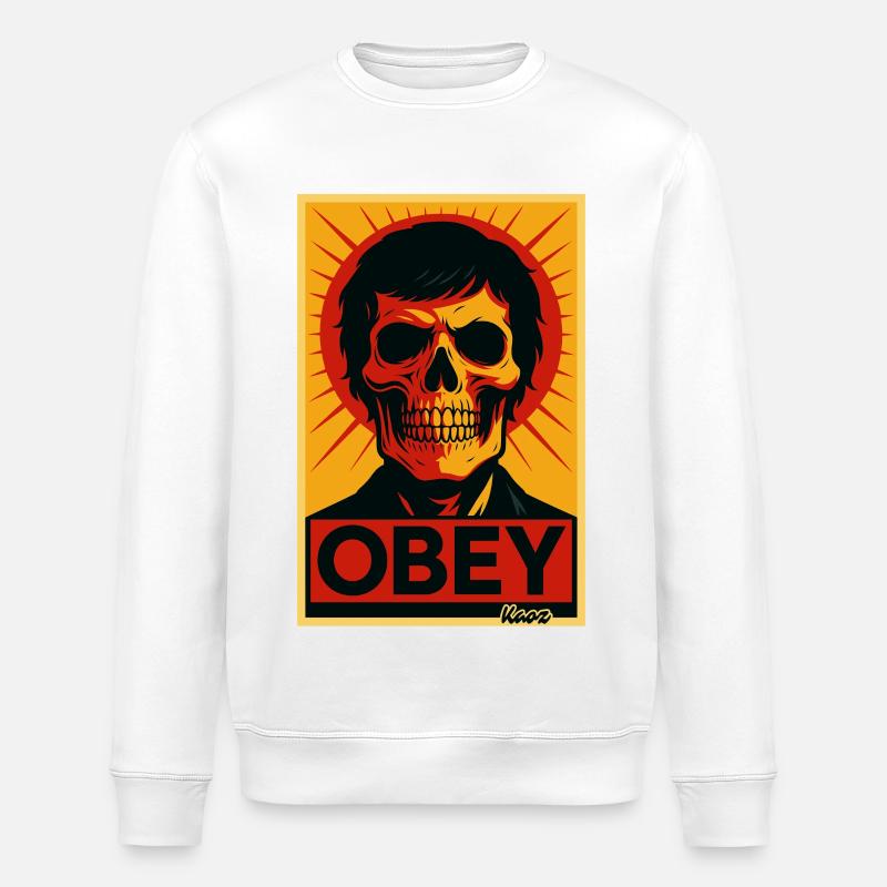 Skull Rays Pop Art Poster - Stanley/Stella ROLLER Unisex Organic Sweatshirt - white