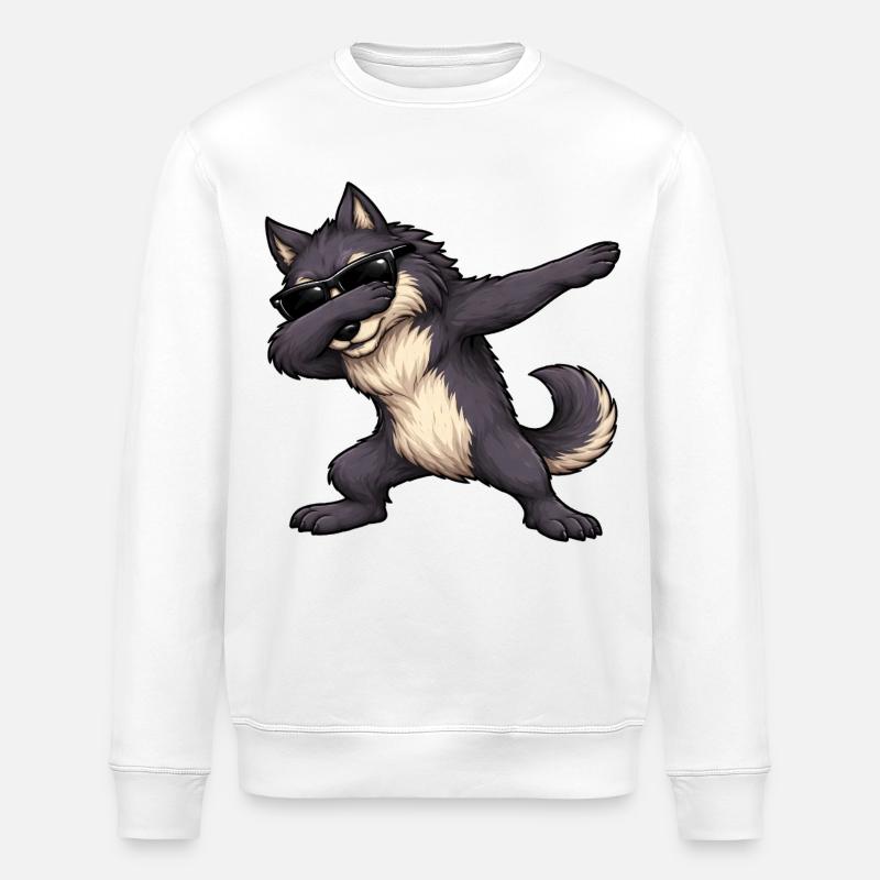 Dabbing Werewolf - Stanley/Stella ROLLER Unisex Organic Sweatshirt - white