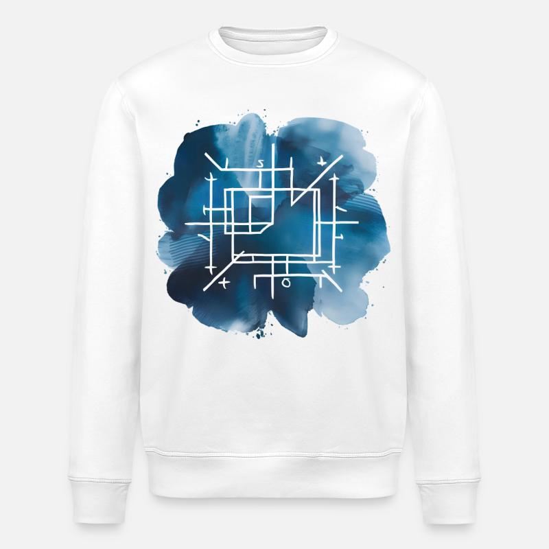 Architekturplan-Bauplan Druck - Stanley/Stella Unisex Bio-Sweatshirt ROLLER - Weiß