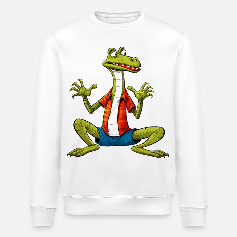 Yogi Eidechse - Stanley/Stella Unisex Bio-Sweatshirt ROLLER - Weiß