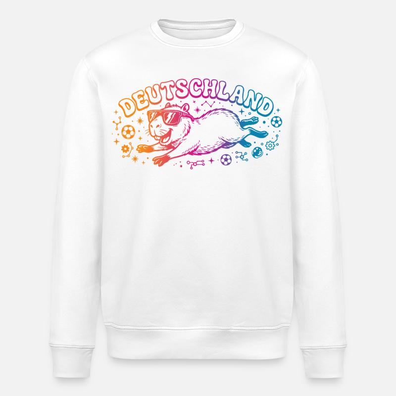 Deutschland Fussball Capybara - Stanley/Stella Unisex Bio-Sweatshirt ROLLER - Weiß