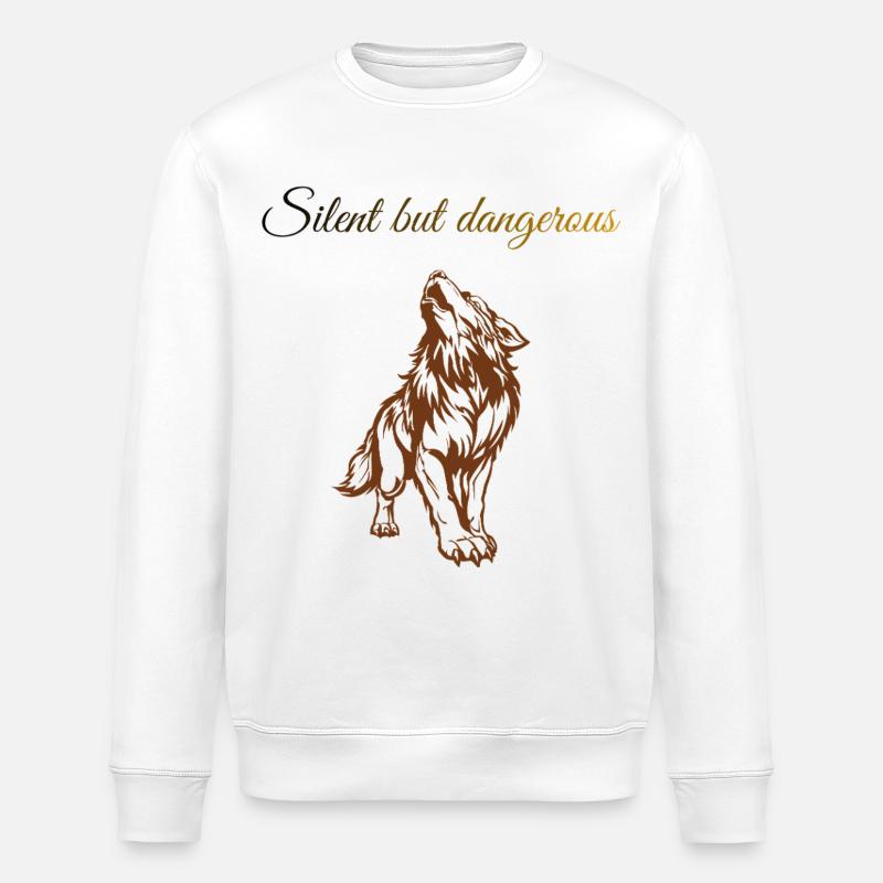 Sigura-Design Silent Wolf Howl - Stanley/Stella Unisex Bio-Sweatshirt ROLLER - Weiß