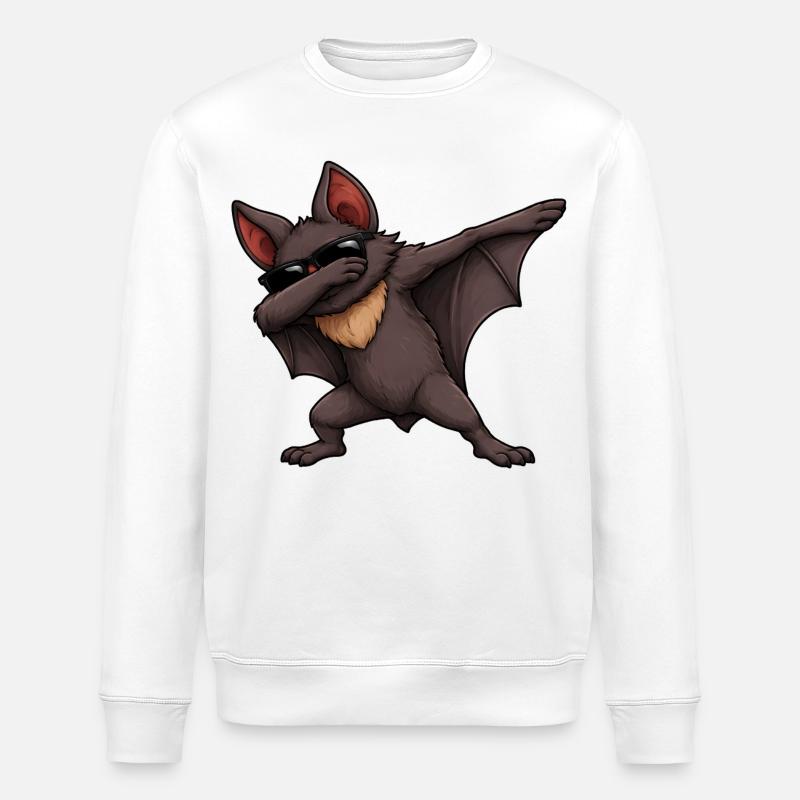 Dabbing Bat - Stanley/Stella ROLLER Unisex Organic Sweatshirt - white