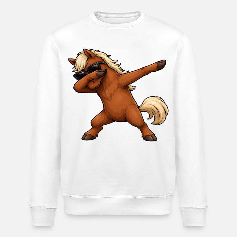 Dabbing Pferd - Stanley/Stella Unisex Bio-Sweatshirt ROLLER - Weiß