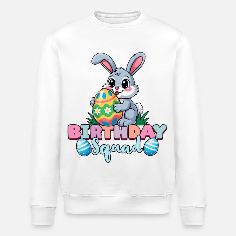 Birthday Squad Happy Easter Bunny Spring - Stanley/Stella ROLLER Unisex Organic Sweatshirt - white