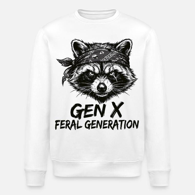 Waschbär Gen X Wilde Generation - Stanley/Stella Unisex Bio-Sweatshirt ROLLER - Weiß