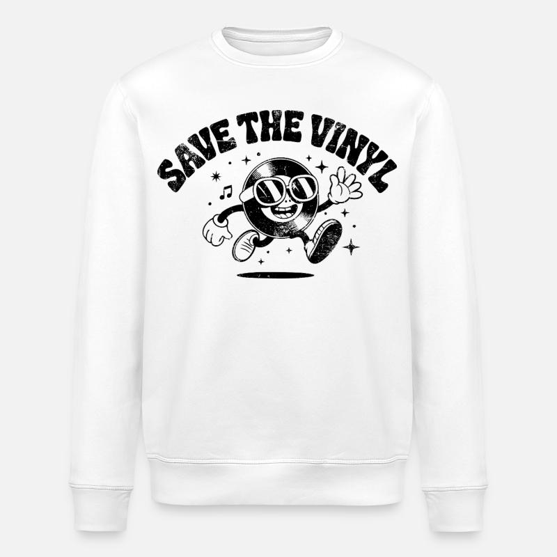 Save the Vinyl - Stanley/Stella Unisex Bio-Sweatshirt ROLLER - Weiß