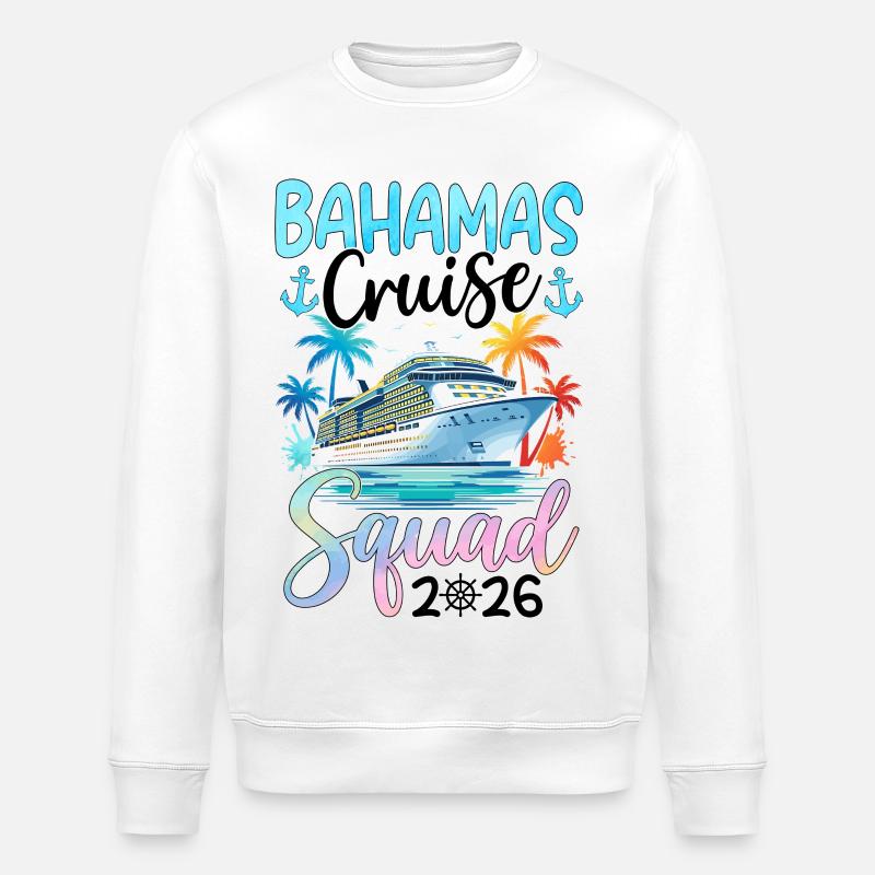 Équipe de croisière des Bahamas 2026 - Sweat bio ROLLER Stanley/Stella Unisexe - blanc