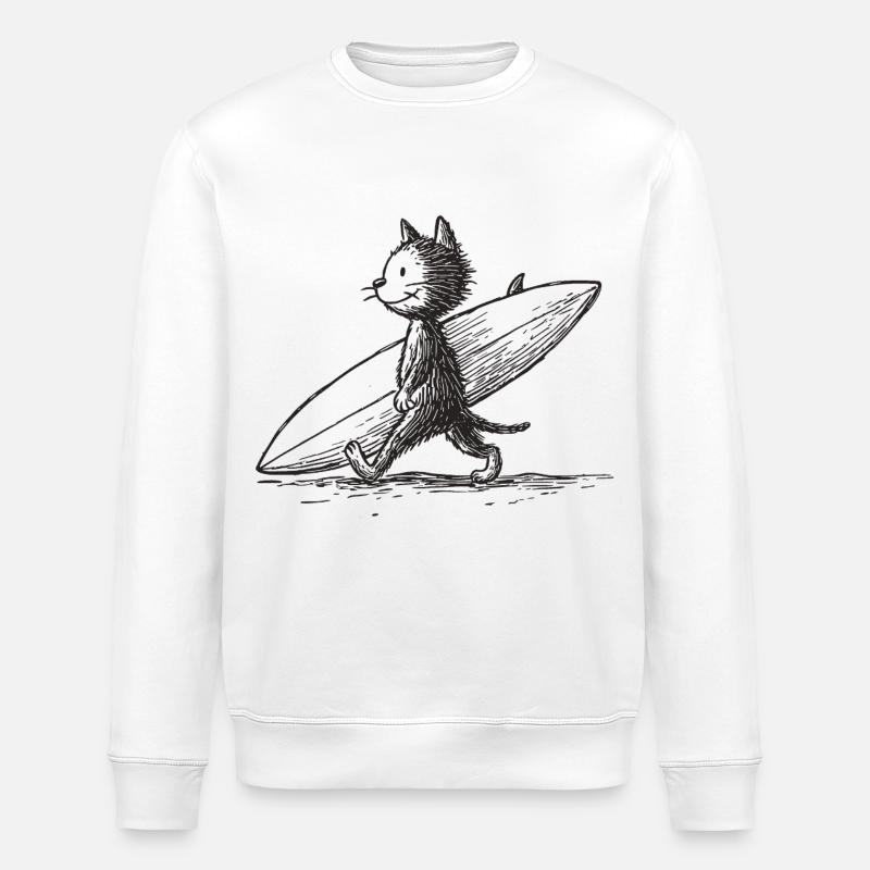 Sürfkätzchen - Stanley/Stella Unisex Bio-Sweatshirt ROLLER - Weiß