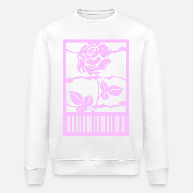 Gothic Rose Stacheldraht Strichcode Urban Style - Stanley/Stella Unisex Bio-Sweatshirt ROLLER - Weiß