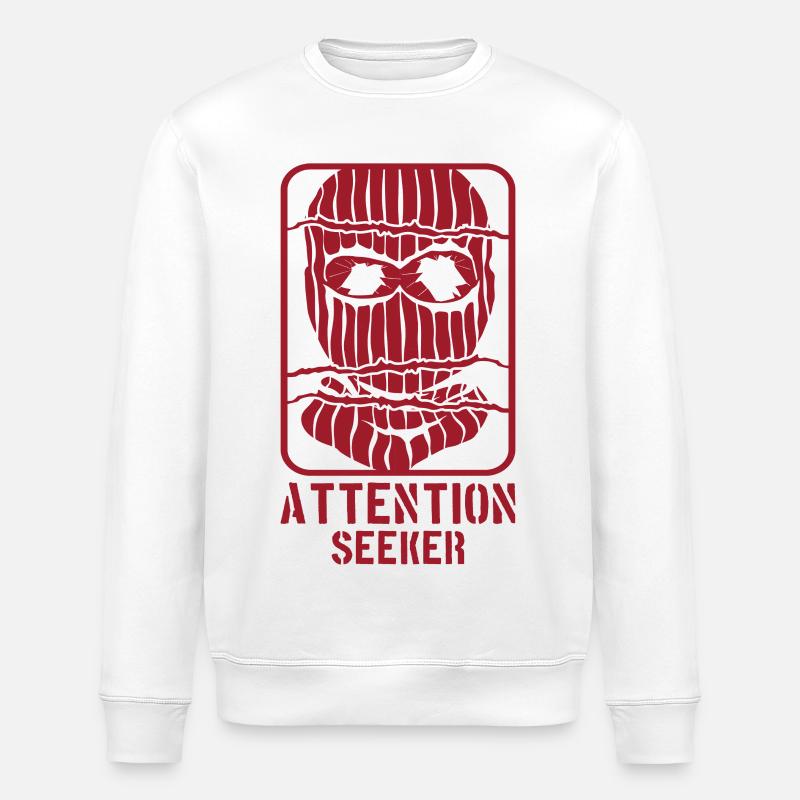 Attention Seeker Maske Rebel Style - Stanley/Stella Unisex Bio-Sweatshirt ROLLER - Weiß