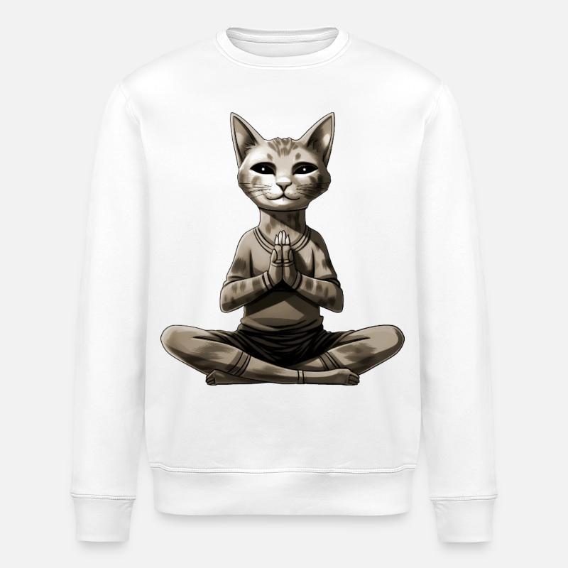Yoga pour chat - Sweat bio ROLLER Stanley/Stella Unisexe - blanc