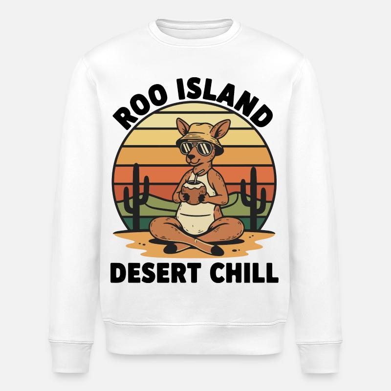 Kangaroo Roo Island Wüsten-Chill - Stanley/Stella Unisex Bio-Sweatshirt ROLLER - Weiß
