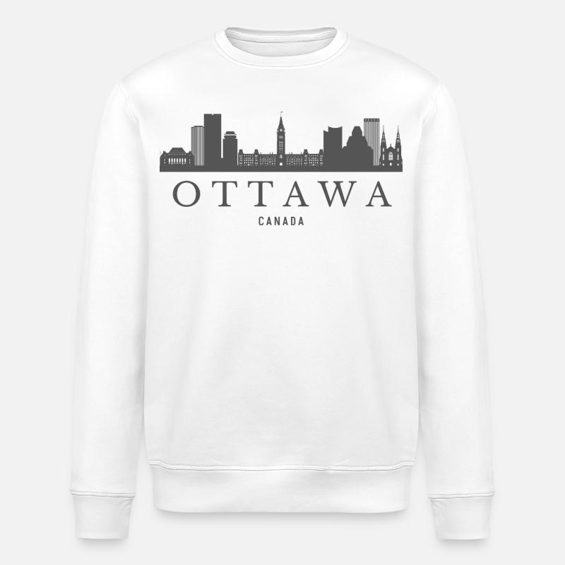 Ottawa-Skyline Kanada, Ottawa-Silhouette - Stanley/Stella Unisex Bio-Sweatshirt ROLLER - Weiß