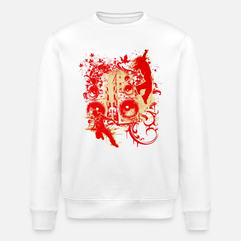 Splash Sonore Rouge DJ - Sweat bio ROLLER Stanley/Stella Unisexe - blanc