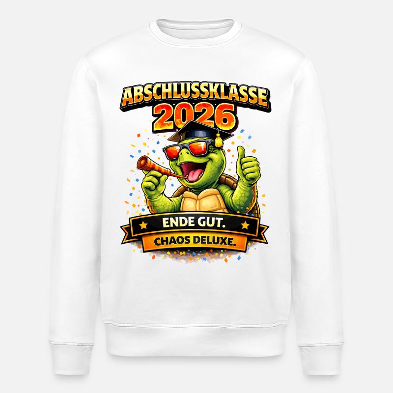 Abschlussklasse 2026 Schildkröte | Schulabgänger - Stanley/Stella Unisex Bio-Sweatshirt ROLLER - Weiß