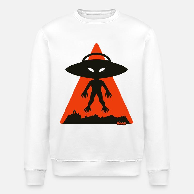 Alien Shadow Under Orange Triangle - Stanley/Stella ROLLER Unisex Organic Sweatshirt - white