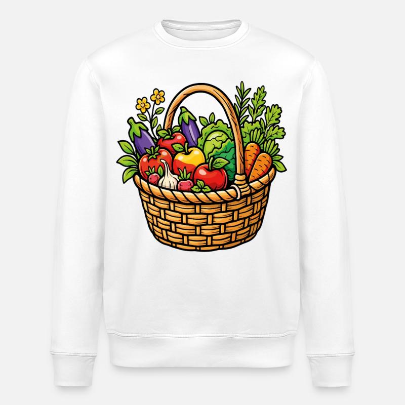 Bio-Gemüsegartenkorb - Stanley/Stella Unisex Bio-Sweatshirt ROLLER - Weiß