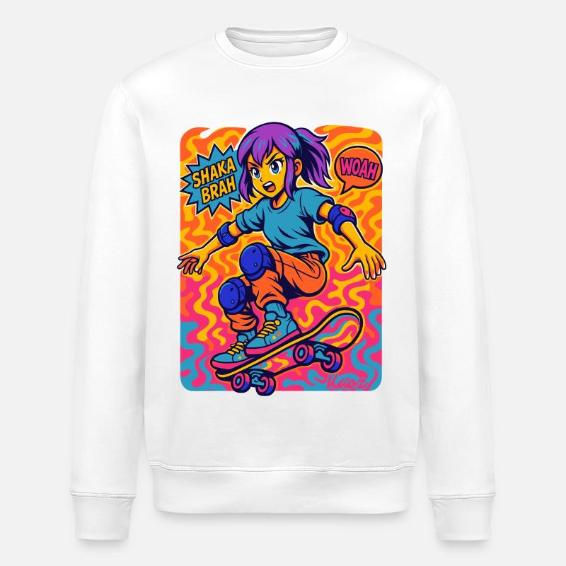 Shaka Brah Skater Pop Art - Sweat bio ROLLER Stanley/Stella Unisexe - blanc
