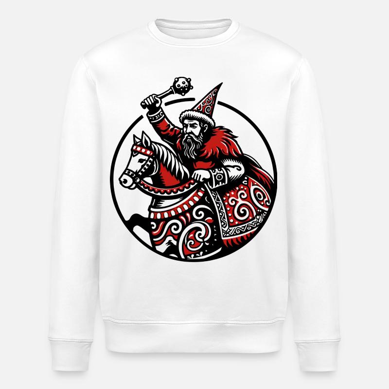 Lajkonik Légende populaire polonaise cavalier - Sweat bio ROLLER Stanley/Stella Unisexe - blanc