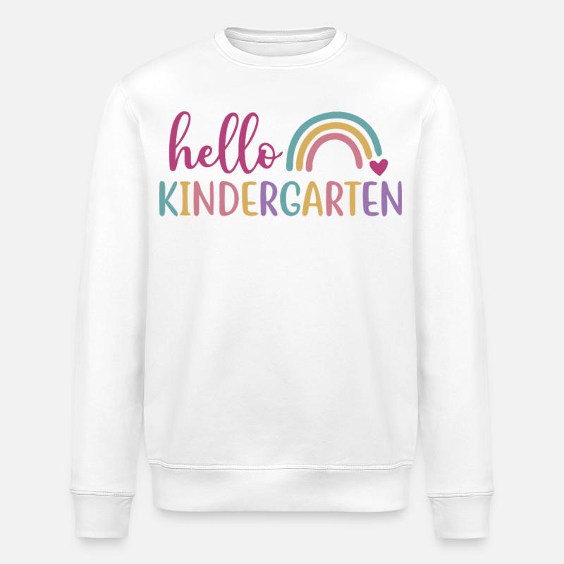 Hello Kindergarten - Back to School Design - Stanley/Stella ROLLER Unisex Organic Sweatshirt - white