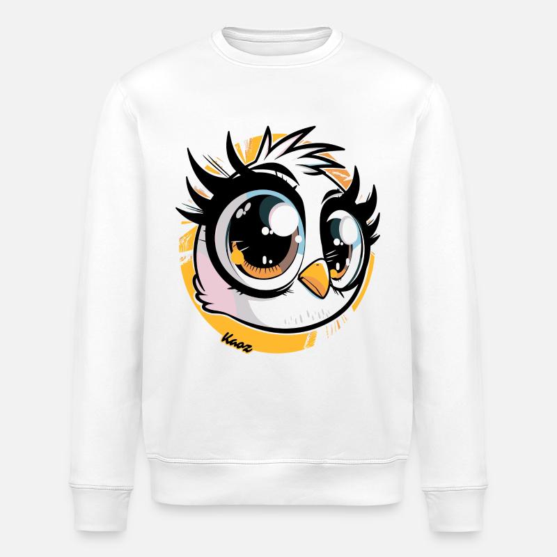 Kawaii Bird Head Pop - Stanley/Stella ROLLER Unisex Organic Sweatshirt - white
