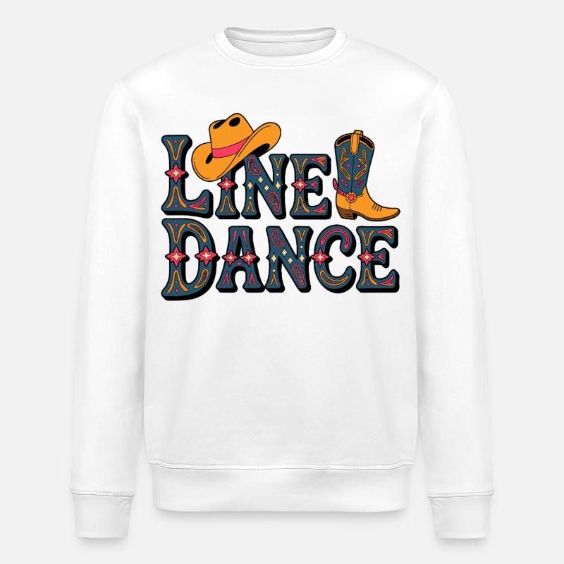 Line Dance Western Muster - Stanley/Stella Unisex Bio-Sweatshirt ROLLER - Weiß