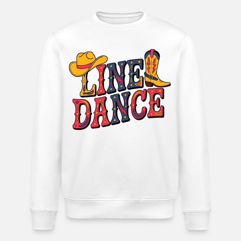 Line Dance Western Illustration - Stanley/Stella Unisex Bio-Sweatshirt ROLLER - Weiß