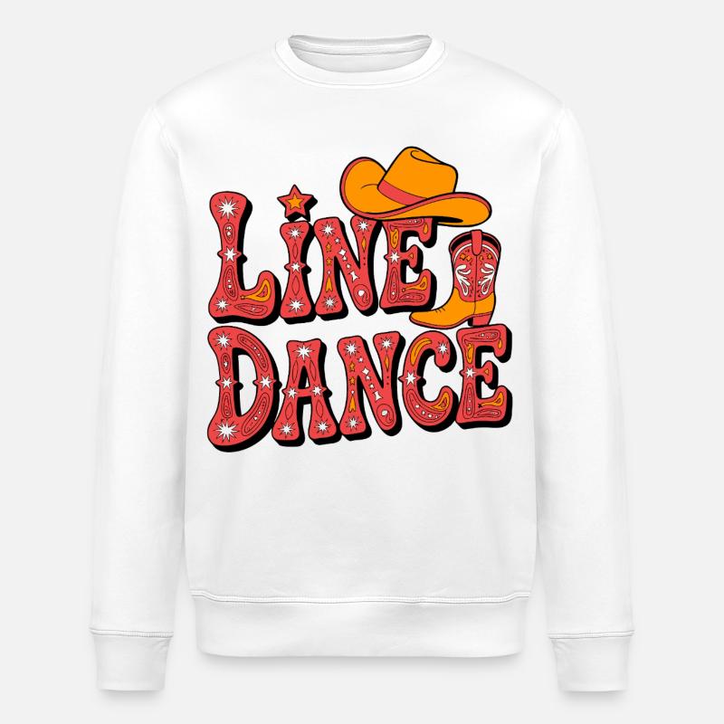 Line Dance Western Flair - Stanley/Stella Unisex Bio-Sweatshirt ROLLER - Weiß