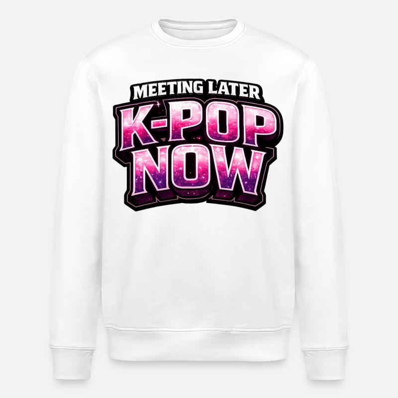 Meeting Later K Pop Now - Stanley/Stella Unisex Bio-Sweatshirt ROLLER - Weiß