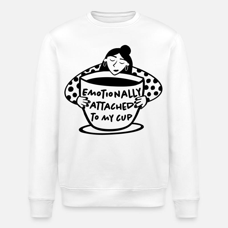 Emotionally attached to my cup - Stanley/Stella ROLLER Unisex Organic Sweatshirt - white