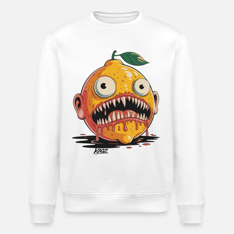Monstre des Agrumes du Cauchemar - Sweat bio ROLLER Stanley/Stella Unisexe - blanc