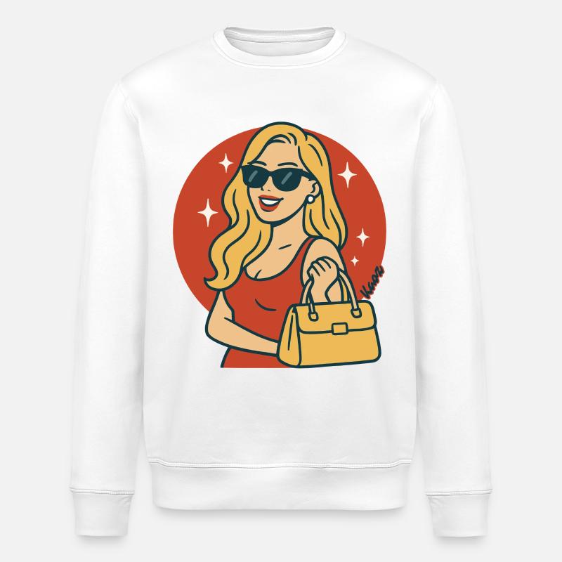 Retro-Glam-Sonnenbrillen-Diva - Stanley/Stella Unisex Bio-Sweatshirt ROLLER - Weiß
