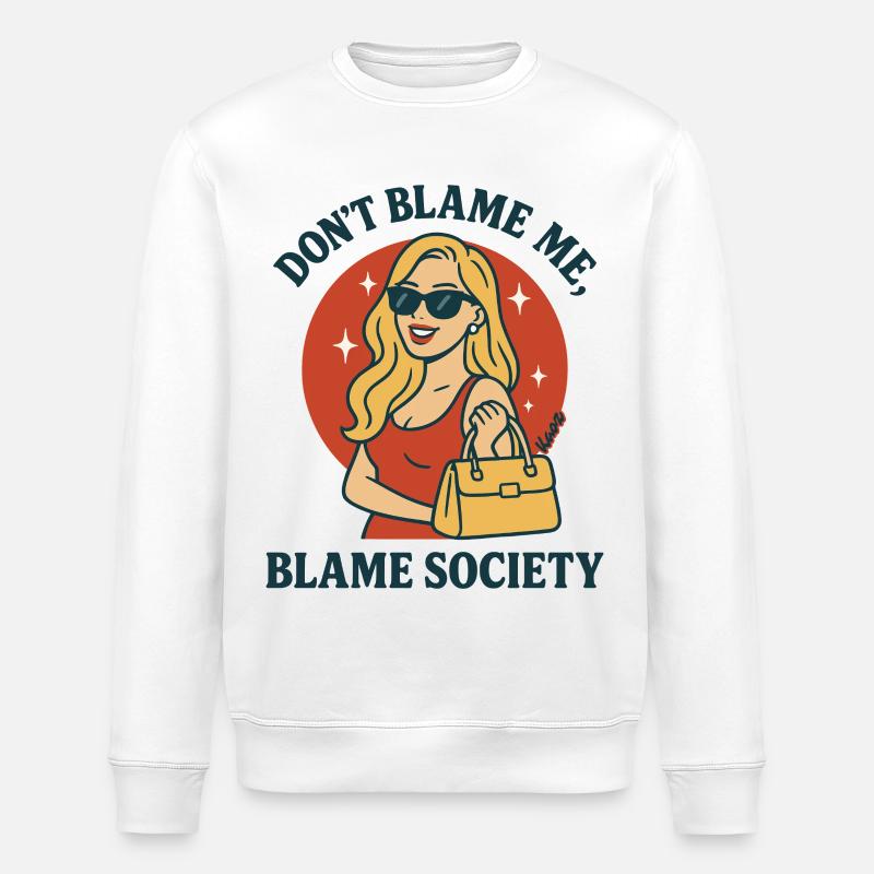 Ne blâme pas la société - Sweat bio ROLLER Stanley/Stella Unisexe - blanc