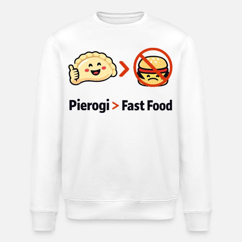 Pierogi plutôt que la restauration rapide - Sweat bio ROLLER Stanley/Stella Unisexe - blanc