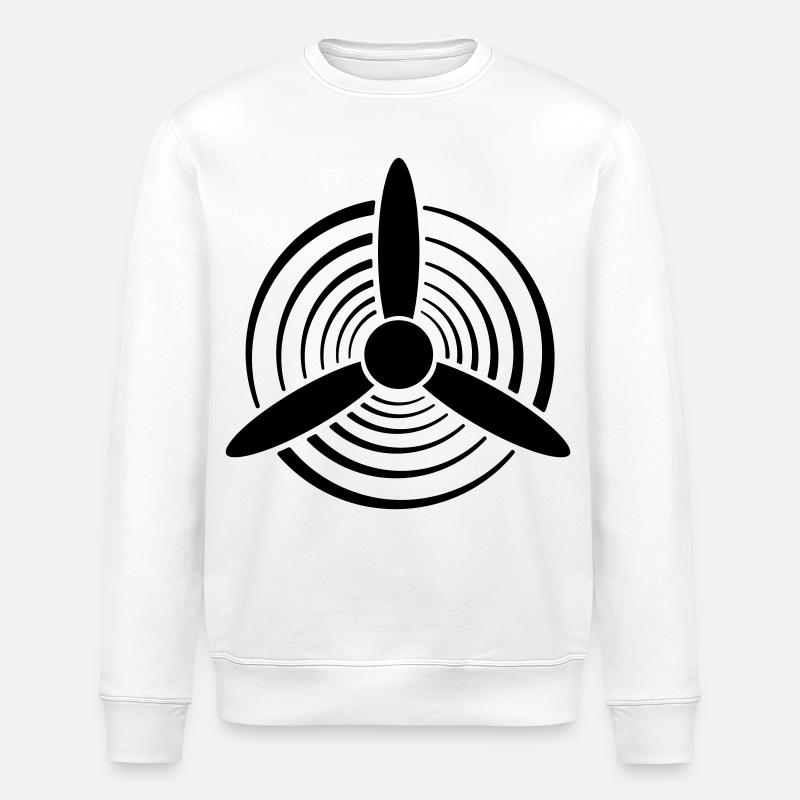 Hélice graphique couleur unie - Sweat bio ROLLER Stanley/Stella Unisexe - blanc