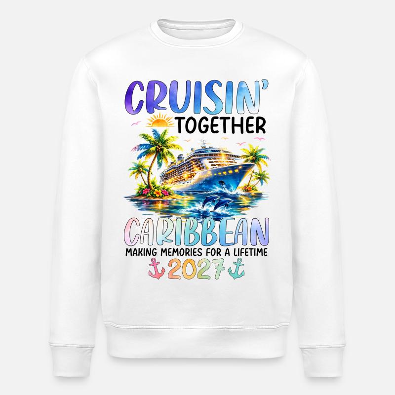 Cruisin Together Caribbean 2027 - Stanley/Stella Unisex Bio-Sweatshirt ROLLER - Weiß