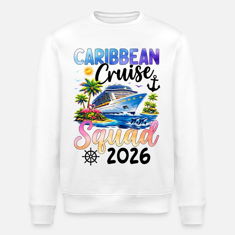 Caribbean Cruise Squad 2026 - Stanley/Stella Unisex Bio-Sweatshirt ROLLER - Weiß