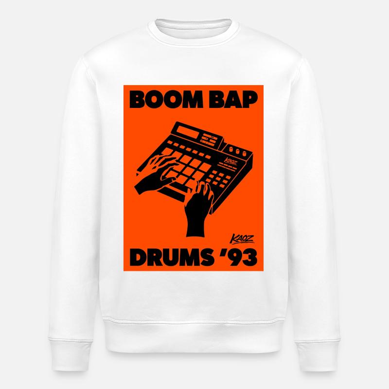 Boom Bap Drums '93 Retro - Stanley/Stella ROLLER Unisex Organic Sweatshirt - white