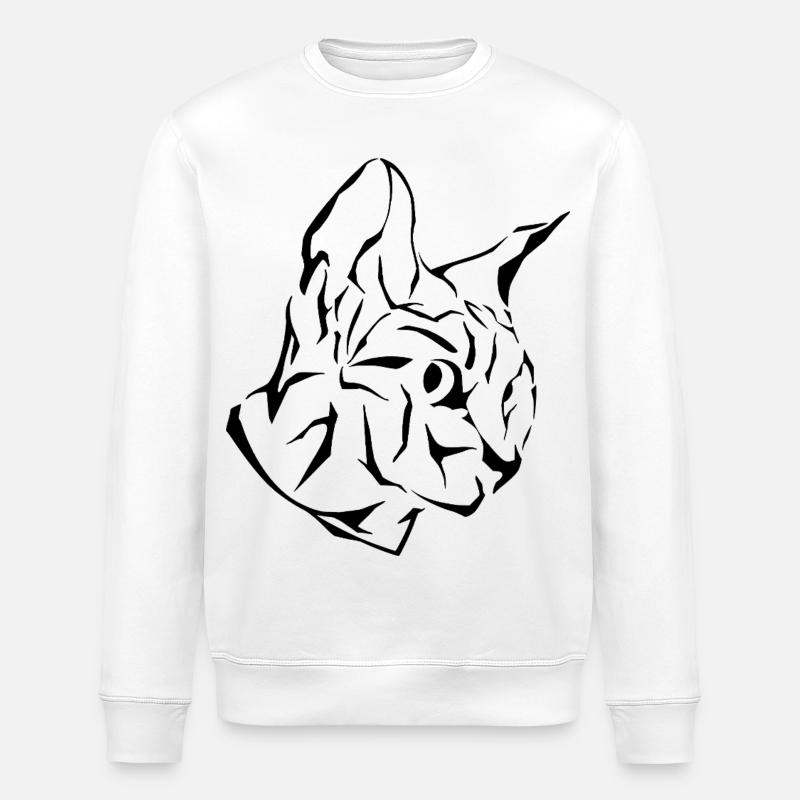 Sphinx Katzenkopf Tribal - Stanley/Stella Unisex Bio-Sweatshirt ROLLER - Weiß