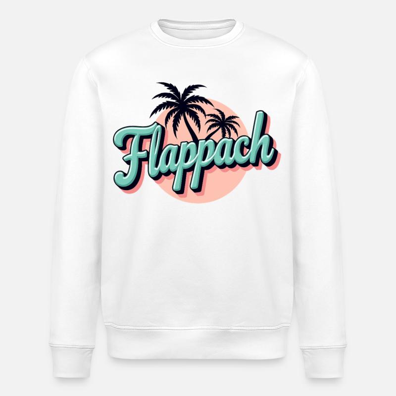 Flappach Palmen Retro Sommer - Stanley/Stella Unisex Bio-Sweatshirt ROLLER - Weiß