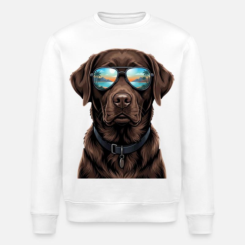 Labrador Retriever Hund - Stanley/Stella Unisex Bio-Sweatshirt ROLLER - Weiß