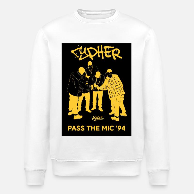 Pass the Mic ’94 – Circle - Stanley/Stella Unisex Bio-Sweatshirt ROLLER - Weiß