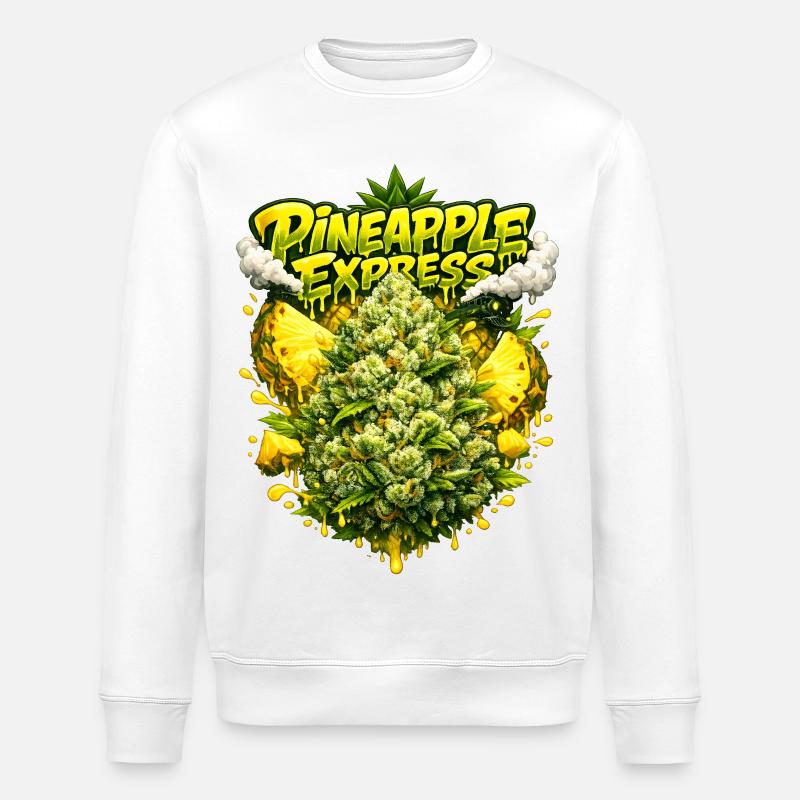 Imprimé Graffiti tropical Pineapple Express - Sweat bio ROLLER Stanley/Stella Unisexe - blanc