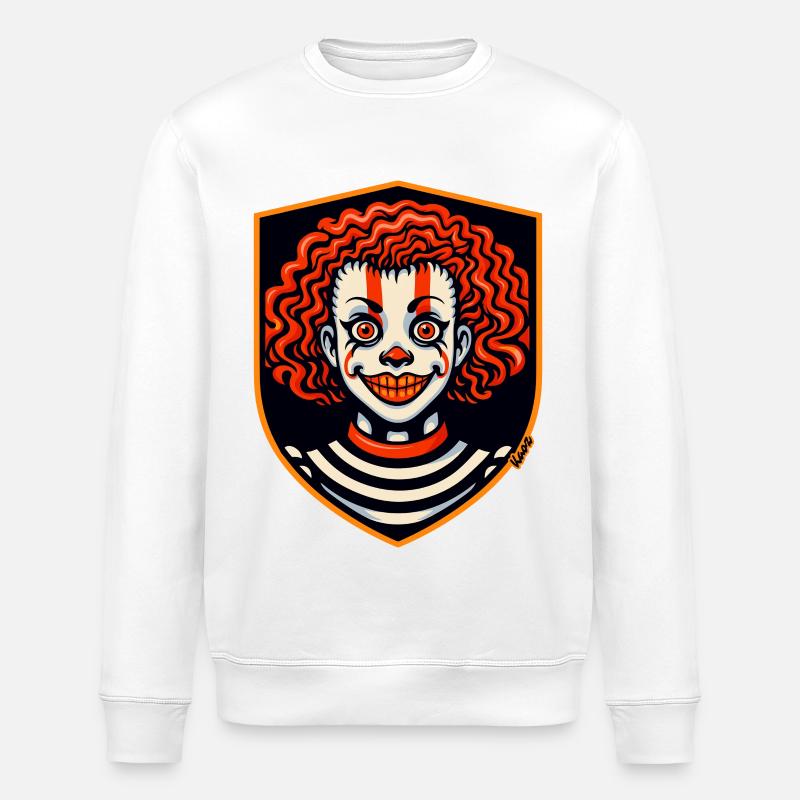Harlekin-Wut-Schildclown - Stanley/Stella Unisex Bio-Sweatshirt ROLLER - Weiß